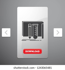 build, equipment, fab, lab, tools Glyph Icon in Carousal Pagination Slider Design & Red Download Button