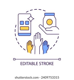 Build excitement before launch concept icon. Startup strategy. Landing first customers trick abstract idea thin line illustration. Isolated outline drawing. Editable stroke