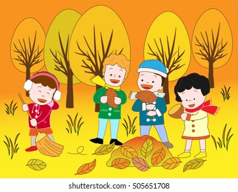 Build a fire in autumn; and is eaters with a baked potato.