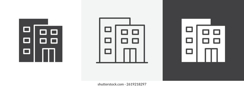 Build flat and liner vector icons set