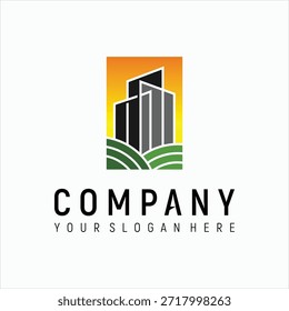 build grass logo design element vector template