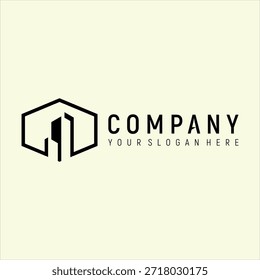 construir modelo de vetor de elemento de design de logotipo inicial