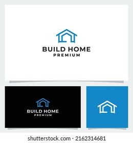 Build home real estate construction logo design template