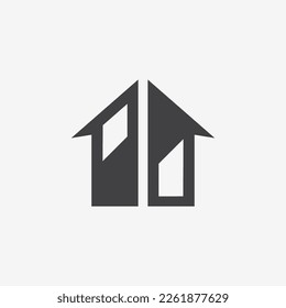 build house 2 icon logo vector design