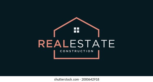 Plantilla de diseño del logotipo de la casa de construcción
