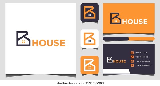 Build house logo templates and business card design Premium Vector	