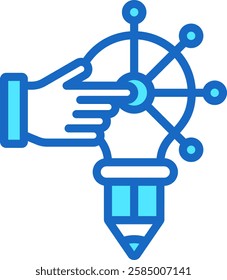 Build Icon Blue Color Vector Illustration