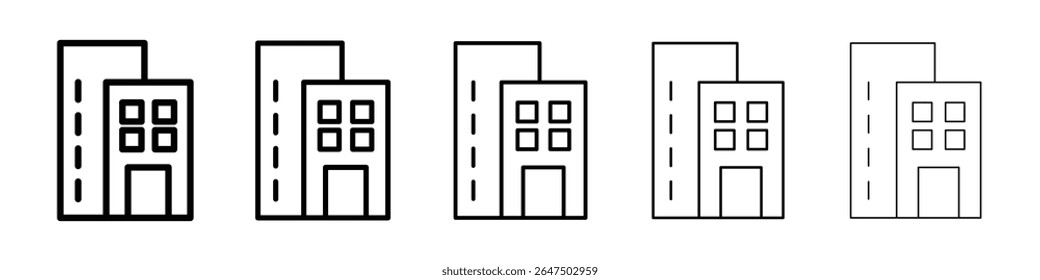Build icon graphic set. trendy stroke line style