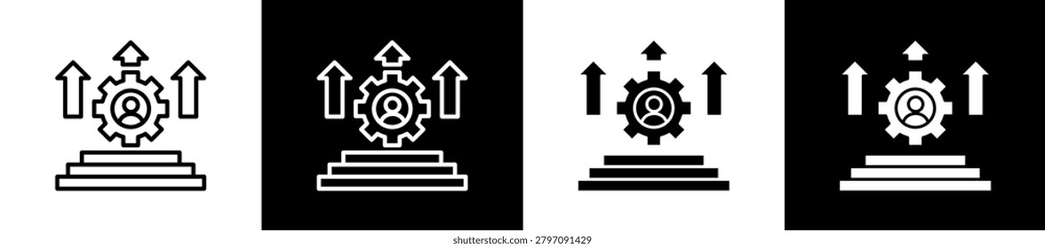 Build Icon In Outline And Glyph Styles With Black And White Variations