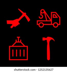 build icon set about crane and hammer vector set