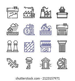 build Icon Set with line icons. Modern Thin Line Style. Suitable for Web and Mobile Icon. Vector illustration EPS 10.