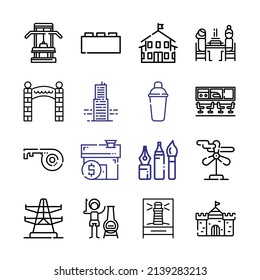 Build Icon Set With Line Icons. Modern Thin Line Style. Suitable For Web And Mobile Icon. Vector Illustration EPS 10.