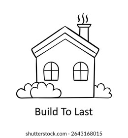 Construir para durar – Home Representando la calidad y la durabilidad Icono dibujado a mano