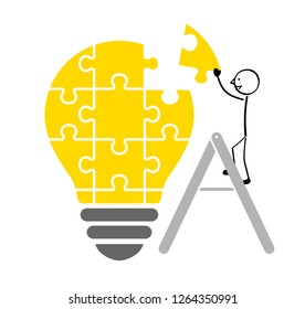 Build up a light bulb puzzle