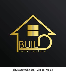 Build logo design simple concept Premium Vector
