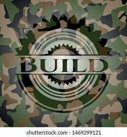 Build on camouflaged pattern. Vector Illustration. Detailed.