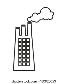 build plant factory pollution icon vector illustration design