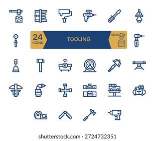 Construya experiencias pulidas con 24 iconos de Bold Line alineados con el concepto de herramientas, listos para su uso en producción.
