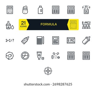 Build polished experiences with 25 Regular Line icons aligned to the Formula concept, ready for production use.