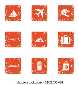 Build principal icons set. Grunge set of 9 build principal vector icons for web isolated on white background