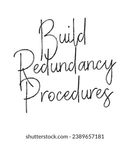 generar texto de procedimientos de redundancia en fondo blanco.