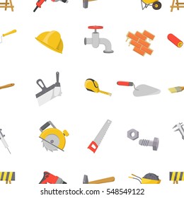 Build and repair pattern icons in cartoon style. Big collection of build and repair vector symbol stock illustration