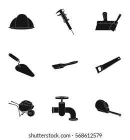 Build and repair set icons in black style. Big collection of build and repair vector symbol stock illustration