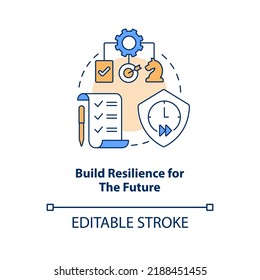 Build resilience for future concept icon. Immediate attention area abstract idea thin line illustration. Isolated outline drawing. Editable stroke. Arial, Myriad Pro-Bold fonts used