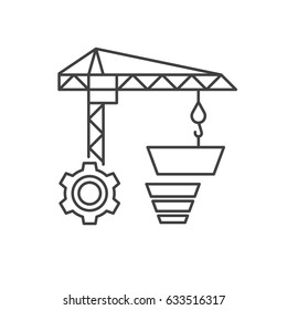 Build a Sales Funnel vector line icon. Internet marketing concept.