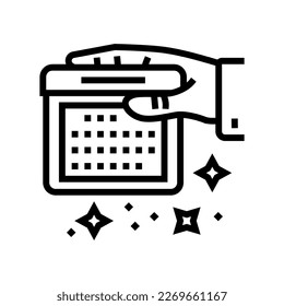 generar un vector de icono de línea de planificación. generar un signo de programación. símbolo de contorno aislado ilustración negra