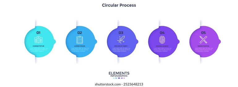 Build strategy of startup boosting circular process infographic chart design template. Commercial planning infochart with icons. Instructional graphics with 5 steps sequence. Visual data presentation