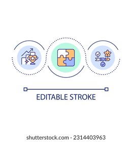 Build success strategy loop concept icon. Business development and achievement. Achievements abstract idea thin line illustration. Isolated outline drawing. Editable stroke. Arial font used