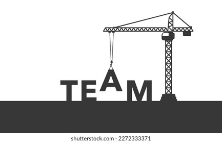 Build a team for a successful banner. Vector illustration.