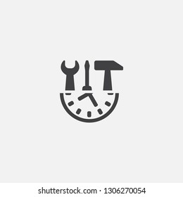 Build time base icon. Simple sign illustration. Build time symbol design. Can be used for web, print and mobile