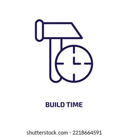 build time icon from general collection. Thin linear build time, computer, work outline icon isolated on white background. Line vector build time sign, symbol for web and mobile