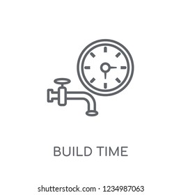 build time linear icon. Modern outline build time logo concept on white background from General collection. Suitable for use on web apps, mobile apps and print media.