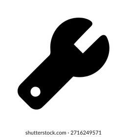 Icono de la llave de la herramienta de la construcción aislado en el fondo blanco