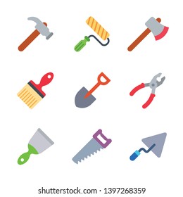 Build tools and instruments modern color icon pack set 2. Vector eps 10 elements