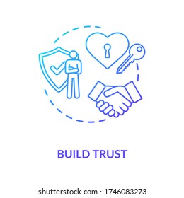 Build trust concept icon. Relationship development, reliability idea thin line illustration. Professional growth, business improvement. Vector isolated outline RGB color drawing