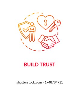 Build trust concept icon. Relationship development, reliable partnership idea thin line illustration. Personal growth, behaviour improvement. Vector isolated outline RGB color drawing