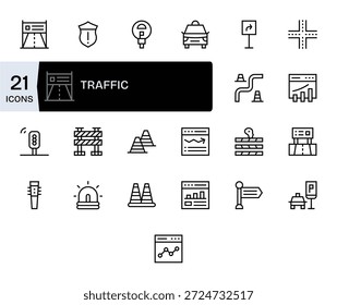 Cree interfaces de usuario fiables con 25 iconos de línea regular vinculados al tráfico, siguiendo las mejores prácticas.