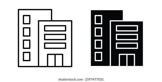 Build vector icon set black filled and outlined style.