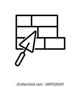 Construir un icono plano de pared. Pictograma para web. Icono de línea. Aislado sobre fondo blanco. Vector eps10