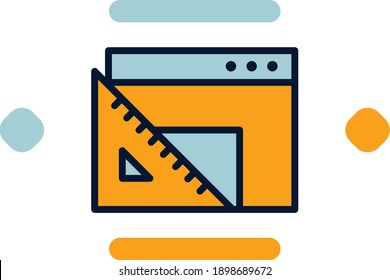  Build website icon line filled color concept related website, seo and business elements.
