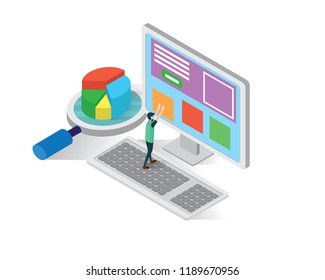 build website isometric icons concept, build website illustration vector,website builder vector illustration