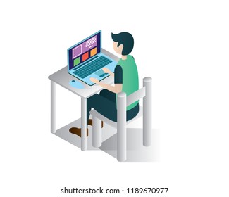 build website isometric icons concept, build website illustration vector,website builder vector illustration