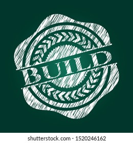 Build written with chalkboard texture. Vector Illustration. Detailed.