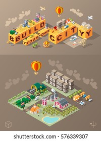 Build Your Own City . Set of Isolated Minimal City Vector Elements