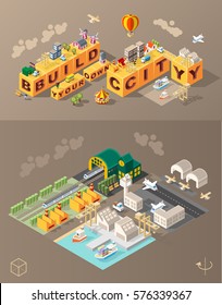 Build Your Own City . Set of Isolated Minimal City Vector Elements