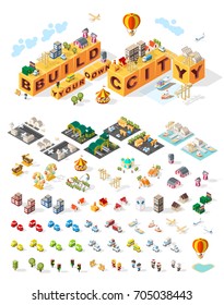Build Your Own City . Set of Isolated Minimal City Vector Elements